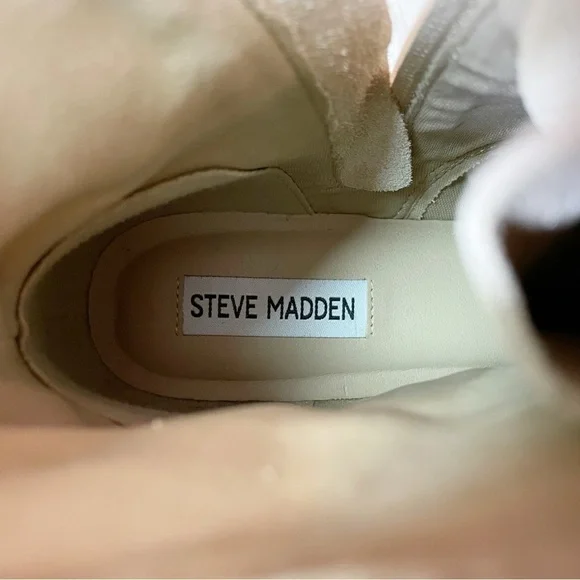 Steve Madden Checker Lug Sole Combat Boot in Taupe Suede Leather Women’s Size 8 - Picture 8 of 10